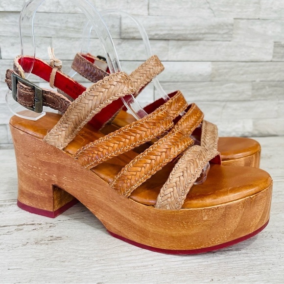 Bed Stu Women’s Size 10 Voicing Braided Leather Platform Sandals Brown/Tan NEW - Picture 1 of 11